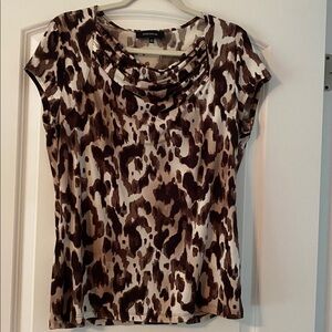 Jones Wear Brown and Cream Patterned Top